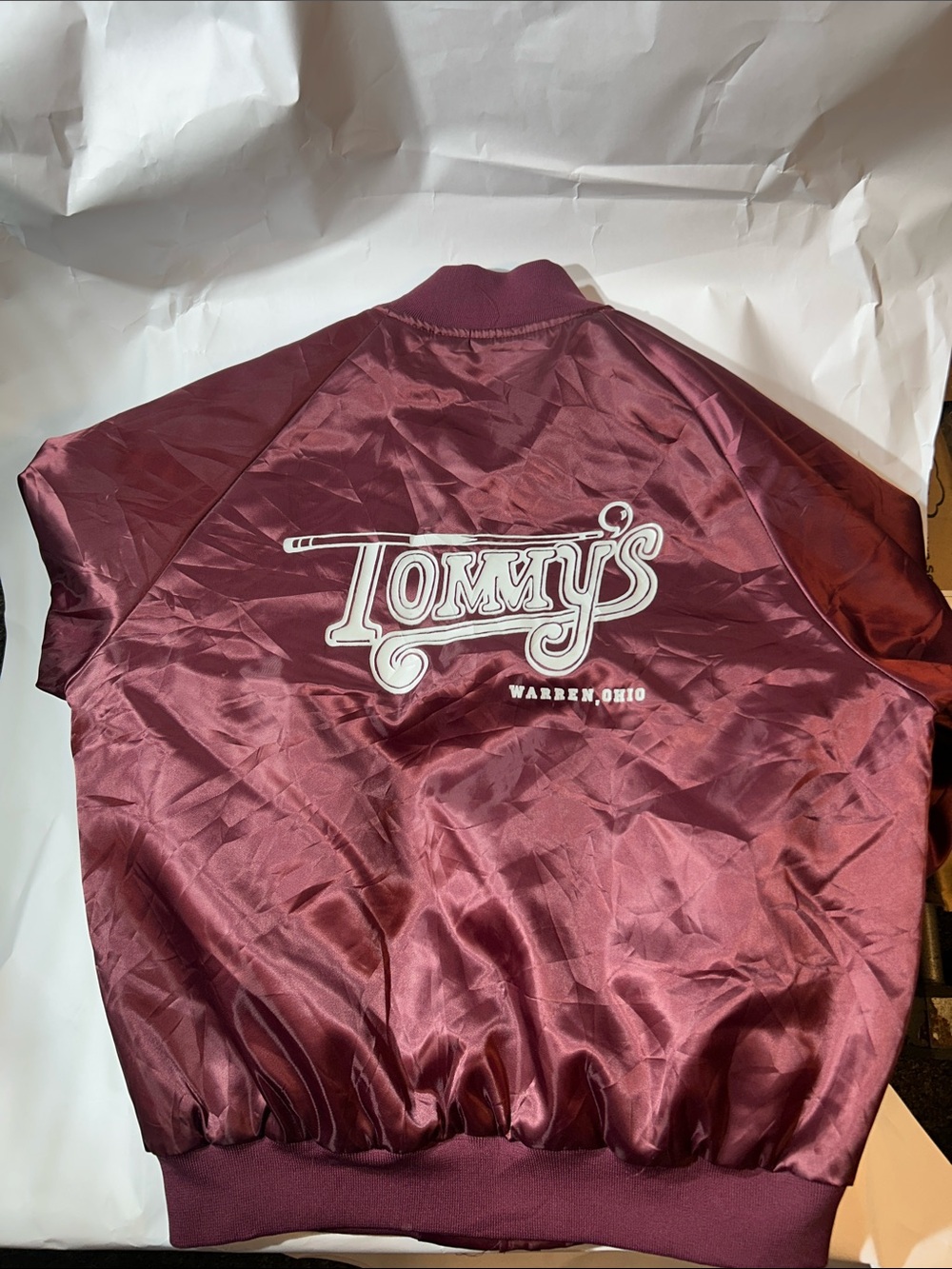 Tommy’s Maroon Nylon Bomber Jacket - Valley 8-Ball Pool League ‘88-‘89 “Nino” - Picture 6 of 7